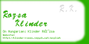 rozsa klinder business card